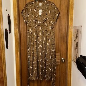 NWT Anne KLEIN DRESS size US 10 walnut combo